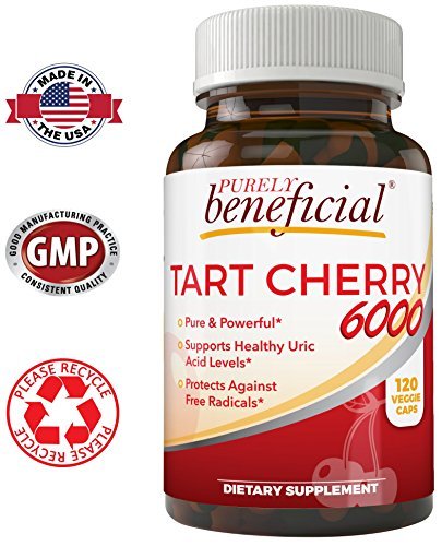 Organic Tart Cherry Capsules 6000 mg - Extra Strength, Raw, Non-GMO, 120 Capsules(Vegetarian) Supplement PURELY beneficial 