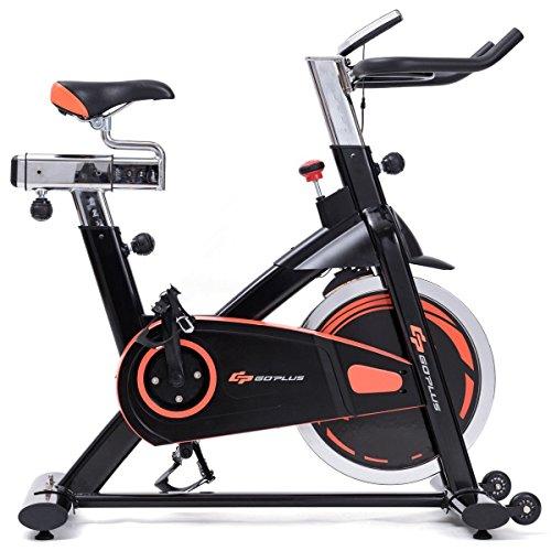 Goplus Exercise Bike Indoor Stationary Bicycle Cardio Fitness Cycle Trainer Heart Pulse w/LED Display for Home Gym Cycling Workout (Style 4) Sport & Recreation Goplus 
