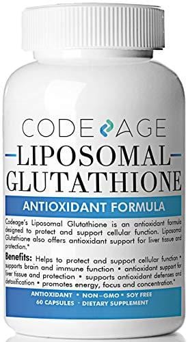 Superior Liposomal Glutathione (Setria®) - Pure Reduced Non-GMO Glutathione 500mg, Master Antioxidant for Optimal Cell Protection, Liver Detox, Cardiovascular Health, Brain Function, Detoxification. Supplement Code Age 