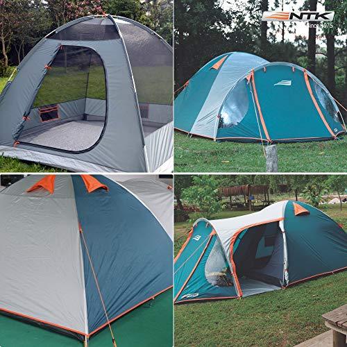NTK INDY GT 4 to 5 Person 12.2 by 8 Foot Outdoor Dome Family Camping Tent 100% Waterproof 2500mm, European Design,Â Easy Assembly, Durable Fabric Full Coverage Rainfly - Micro Mosquito Mesh. Tent NTK 