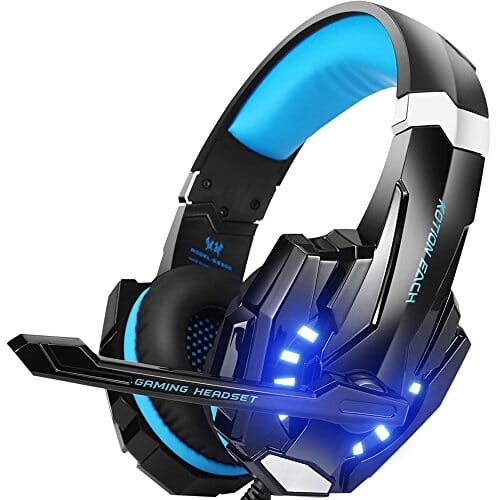 BENGOO G9000 Gaming Headset Professional 3.5mm PC LED Light Game Bass Headphones Stereo Noise Isolation Over-ear Headset Headband with Mic Microphone For PS4 Laptop Computer and Smart Phone Wireless BENGOO 
