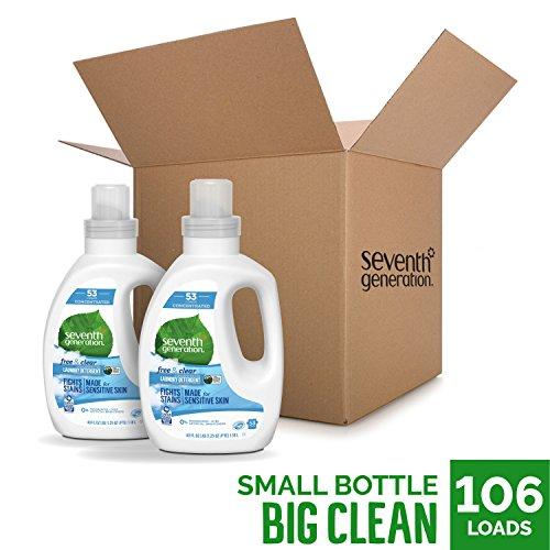 Seventh Generation Concentrated Laundry Detergent, Free & Clear, 40 oz (2 Pack) Laundry Detergent Seventh Generation 