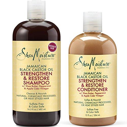 Shea Moisture Strengthen, Grow & Restore Shampoo and Conditioner Set, Jamaican Black Castor Oil Combination Pack, 16.3 oz Shampoo & 13 oz. Conditioner Hair Care Shea Moisture 