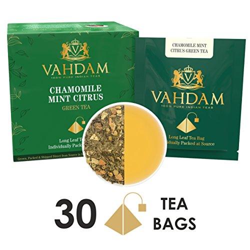 Chamomile Mint Citrus Green Tea Leaves, 15 Tea Bags (PACK OF 2) Food & Drink Vahdam 
