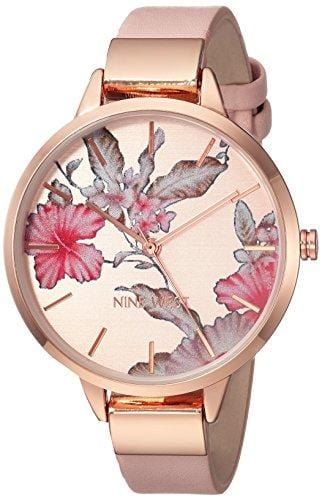 Nine West Women's NW/2044RGPK Rose Gold-Tone and Blush Pink Strap Watch Watch NINE WEST 