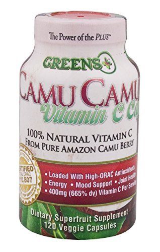 Greens+ Camu Camu Dietary SuperFruit Supplement | 100% Natural Vitamin C | Pure Amazon Camu Berry with Vitamins & Minerals | High ORAC Antioxidants | 400mg Vitamin C | 120 Veggie Capsules Supplement Greens+ 