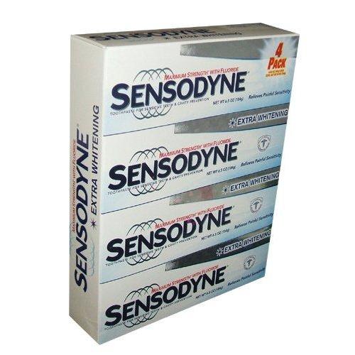 Sensodyne Maximum Strength & Extra Whitening (pack of 4) Net Wt 6.5 oz(184g)per tube Toothpaste Sensodyne 