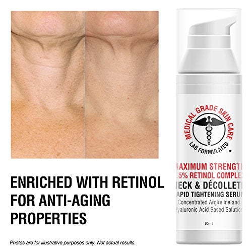 Neck & Décolleté Tightening Serum | Best Anti-Aging Firming Neck Cream Made With Maximum Strength 2.5% Retinol Complex | Concentrated With Argireline and Hyaluronic Acid Skin Care SkinPro 