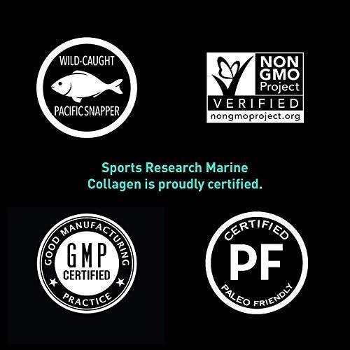 Marine Collagen Peptides Powder from ONLY Wild-Caught Snapper | Certified Paleo Friendly, Non-GMO Project Verified and Gluten Free - Easy to Mix in Water or Juice! (12oz Bottle) Supplement Sports Research 