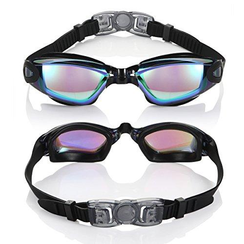 Aegend Swim Goggles, Swimming Goggles No Leaking Anti Fog UV Protection Triathlon Swim Goggles with Free Protection Case for Adult Men Women Youth Kids Child, Multiple Choice Swim Goggles Aegend 