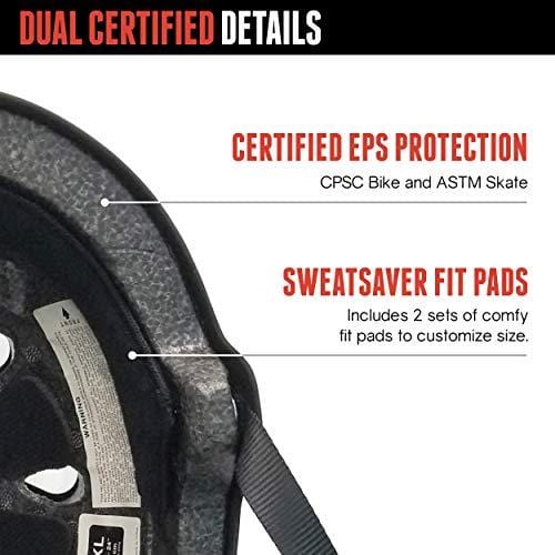 Triple Eight Dual Certified Bike and Skateboard Helmet, Gun Matte, Large / X-Large Outdoors Triple Eight 
