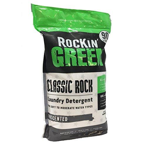 Natural HE Powder Laundry Detergent by Rockin' Green, Perfect for Cloth Diapers, Classic Rock Formula for Normal Water, 90 Loads, 45 oz, Unscented (0.22/Load) Laundry Detergent Rockin' Green 