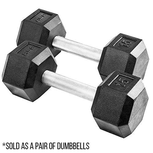 Rep Rubber Hex Dumbbells, 15 lb Pair Sport & Recreation Rep Fitness 