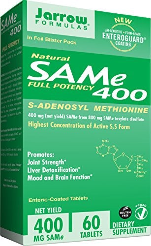 Jarrow Formulas SAM-e, Promotes Joint Strength and Mood, 400 mg, 60 Enteric-Coated Tabs Supplement Jarrow 