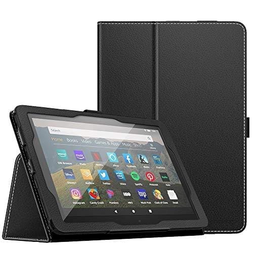 MoKo Case Compatible with All-New Kindle Fire HD 8 Tablet and Fire HD 8 Plus Tablet (10th Generation, 2020 Release),Slim Folding Stand Cover with Auto Wake/Sleep - Black Personal Computer MoKo 