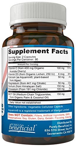 Keto Electrolyte Supplement- All Natural Electrolyte Capsules w/Himalayan Salt for Ketogenic-Low Carb Diet- Energy, ReHydrate & Recover; 180 Capsules Supplement PURELY beneficial 