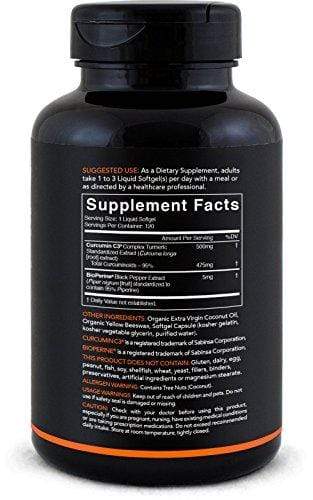 Turmeric Curcumin C3® Complex 500mg, Enhanced with Black Pepper & Organic Coconut Oil for Better Absorption; Non-GMO & Gluten Free - 120 Liquid Softgels Supplement Sports Research 