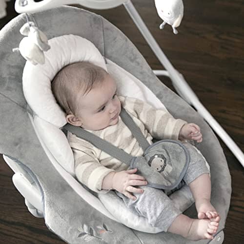 Ingenuity InLighten Baby Swing - Cool Mesh Fabric, Vibrations, Swivel Infant Seat, Nature Sounds, Light Up Motorized Mobile - Braden Baby Product Ingenuity 