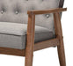 Baxton Studio Sorrento Mid-Century Retro Modern Fabric Upholstered Wooden Lounge Chair, Grey Furniture Baxton Studio 