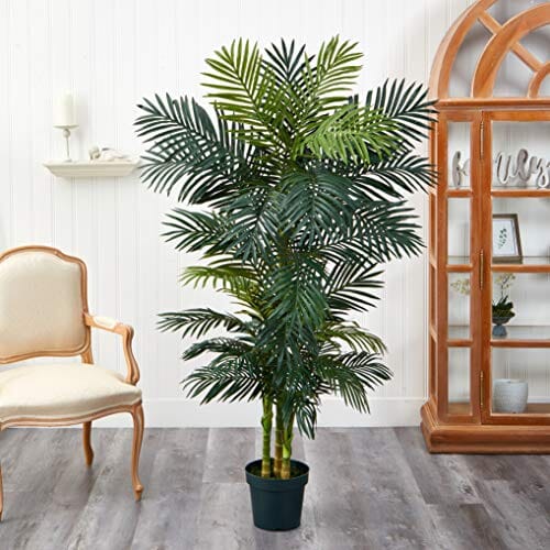 Nearly Natural 5289 6.5ft. Golden Cane Palm Silk Tree,Green Home Nearly Natural 