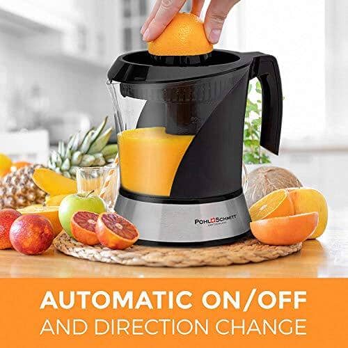 Pohl+Schmitt Deco-Line Citrus Juicer Machine Extractor - Large Capacity 34oz (1L) Easy-Clean, Featuring Pulp Control Technology BPA Free Kitchen POHL SCHMITT 