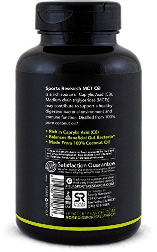 Coconut MCT Oil (Medium Chain Triglycerides) 120 Softgels ~ Keto Fuel for the Brain & Body ~ Non-GMO, Gluten & Dairy Free Supplement Sports Research 