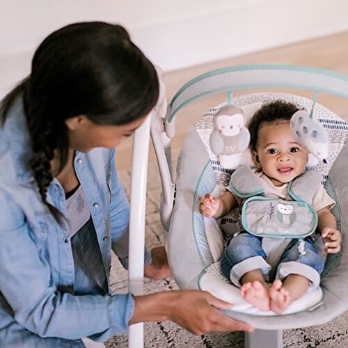 Ingenuity Compact Lightweight Portable Baby Swing with Music, Nature Sounds and Battery-Saving Technology - Abernathy, 0-9 Months Baby Product Ingenuity 