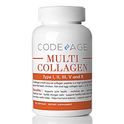 Multi-Collagen Protein Capsules - 90 Count - Type I, II, III, V, X - Grass-Fed - All-In-One Super Bone Broth + Collagen - High Quality Blend of Grass-Fed Beef, Chicken, Wild Fish and Eggshell Collagen Supplement Code Age 