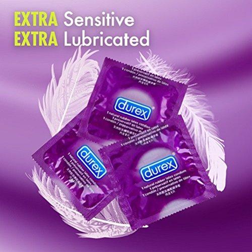 Durex Condom Extra Sensitive Natural Latex Condoms, 12 Count - Ultra Fine & Extra Lubricated Condom Durex 