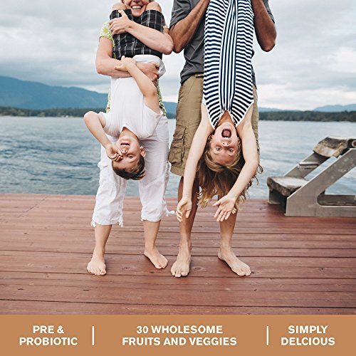 Amazing Grass, Kidz Superfood, Outrageous Chocolate, 30 Servings, 6.35 Oz, Greens, Fruits, Veggies, Probiotics, Organic Wheat Grass, Organic Carrot, Spinach, Broccoli, Vitamin A Supplement Amazing Grass 
