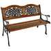 Sunnydaze 2-Person Garden Bench - Cast Iron and Wood Frame with Ivy Crossweave Design - 49-Inch Outdoor Patio Furniture - Perfect for Deck, Porch, Balcony, Backyard or Garden Lawn & Patio Sunnydaze Decor 