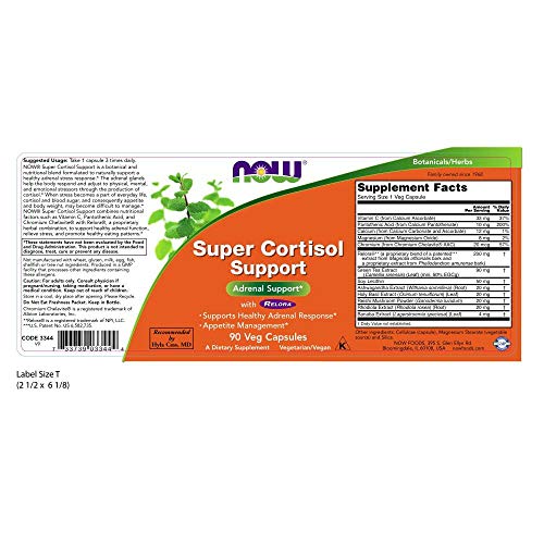NOW Super Cortisol Support, 90 Veg Capsules Supplement NOW Foods 