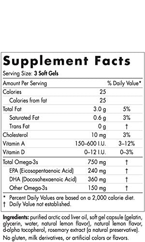 Nordic Naturals - Arctic CLO, Heart and Brain Health, and Optimal Wellness, 180 Soft Gels Supplement Nordic Naturals 