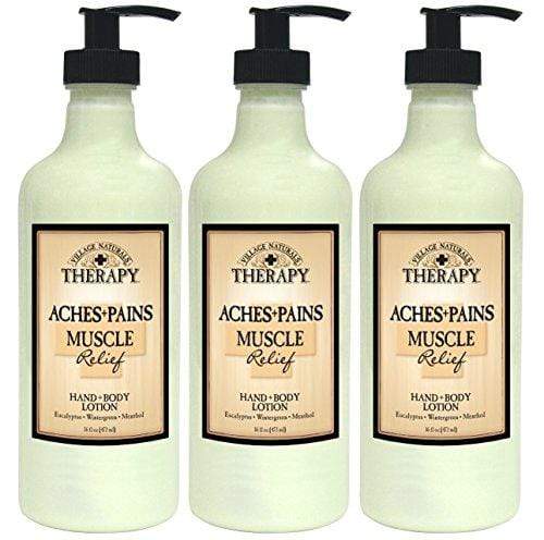Village Naturals Therapy Muscle Relief Natural Lotion 16 Fl Oz (3-Pack) Skin Care Village Naturals Therapy 