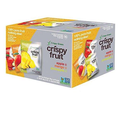 Crispy Green Freeze-Dried Fruits, Non-GMO, Gluten Free, No Sugar Added, Fruit, Tropical Variety Pack, (16 Count) Food & Drink Crispy Green 