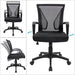 Furmax Office Mid Back Swivel Lumbar Support Desk, Computer Ergonomic Mesh Chair with Armrest (Black) Furniture Furmax 