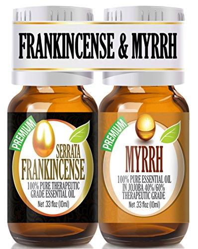 Frankincense and Myrrh Essential Oil Combo Pack 100% Pure, Best Therapeutic Grade Essential Oil - 2/10ml Healing Solutions 