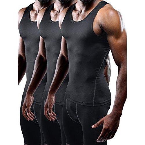 Neleus Men's 3 Pack Athletic Compression Under Base Layer Sport Tank Top Activewear Neleus 