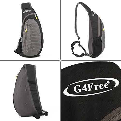 G4Free sling bag, Casual Cross Body Bag Outdoor Shoulder Backpack Chest Pack with One Adjustable Strap for Men Cycling Hiking(Black-Grey) Backpack G4Free 