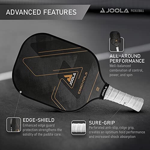 JOOLA Essentials Performance Pickleball Paddle with Reinforced Fiberglass Surface and Honeycomb Polypropylene Core Sports JOOLA 