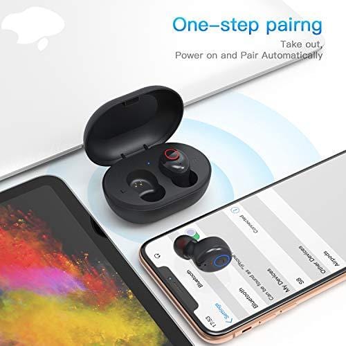 Kurdene Bluetooth Wireless Earbuds,Bluetooth Headphones with Charging Case Immersive Sounds IPX8 Waterproof Sport Mini Earphones Touch Control 24H Playtime Mic, for iPhone/Samsung/Windows/Android Electronics kurdene 