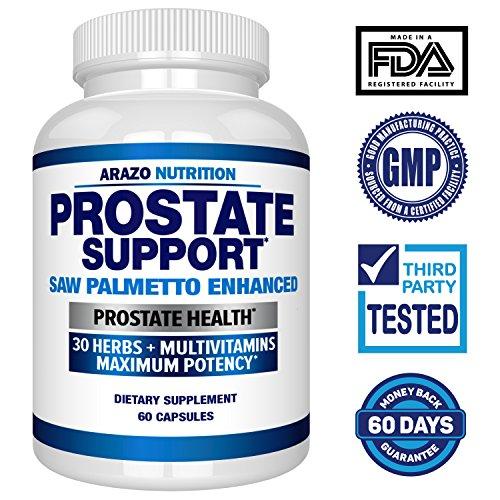 Prostate Supplement - Saw Palmetto + 30 Herbs - Reduce Frequent Urination, Remedy Hair Loss, Libido – Single Homeopathic Herbal Extract Health Supplements - Capsule or Pill - Arazo Nutrition Supplement Arazo Nutrition 