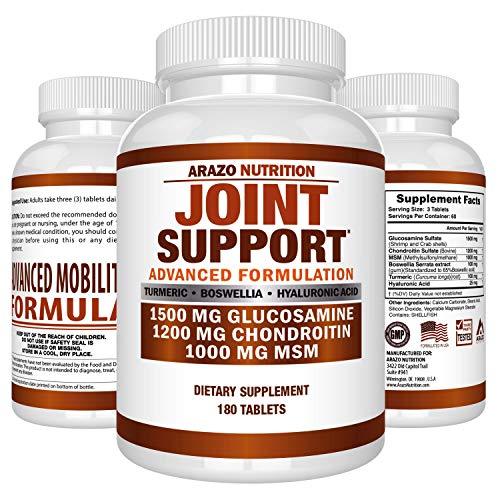 Glucosamine Chondroitin Turmeric MSM Boswellia - Joint Support Supplement for Relief 180 Tablets - Arazo Nutrition Supplement Arazo Nutrition 