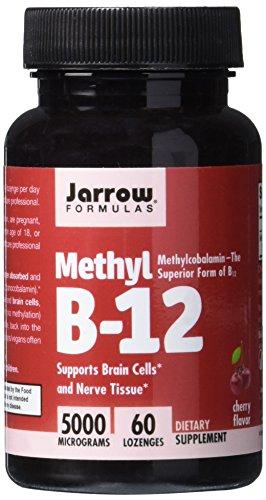 Jarrow Formulas Methylcobalamin (Methyl B12), Supports Brain Cells, 5000 mcg, 60 Lozenges Supplement Jarrow 