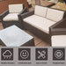 Patio Sofa Set 4pcs Outdoor Furniture Set PE Rattan Wicker Cushion Outdoor Garden Sofa Furniture with Coffee Table Bistro Sets for Yard Lawn & Patio FDW 