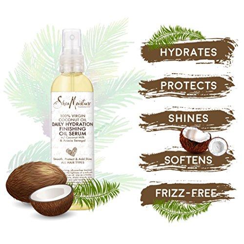 SheaMoisture 100% Virgin Coconut Oil Daily Hydration Finishing Oil Serum | 4 fl. oz. | Pack of Two Hair Care Shea Moisture 
