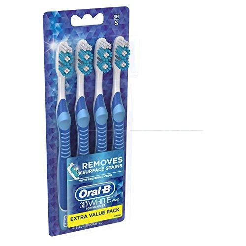 Oral-B 35 Soft Bristles 3D Vivid Toothbrush, White, 4 Count Toothbrush Oral B 