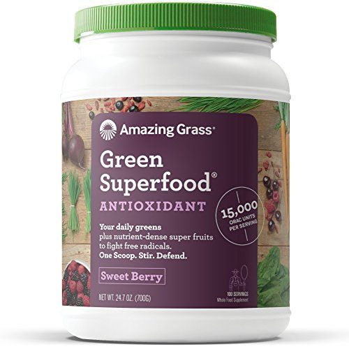 Amazing Grass Green Superfood Antioxidant Organic Powder with Wheat Grass, Elderberry, and Greens, Flavor: Sweet Berry, 100 Servings Supplement Amazing Grass 