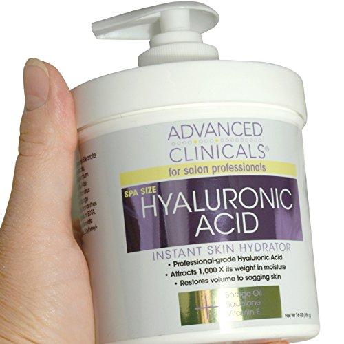 Advanced Clinicals Hyaluronic Acid Cream and Hyaluronic Acid Serum skin care set! Instant hydration for your face and body. Targets wrinkles and fine lines. Spa size 16oz cream and large 1.75oz serum. Skin Care Advanced Clinicals 