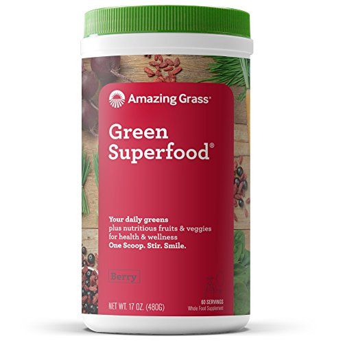 Amazing Grass Green Superfood Organic Powder with Wheat Grass and Greens, Flavor: Berry, 60 Servings Supplement Amazing Grass 